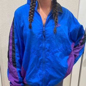 Lightweight Nike Women's Blue and Purple vintage Jacket